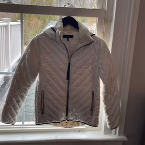 Rag & Bone white puffer jacket with hood